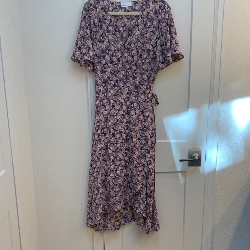 Floral Purple Wrap Dress